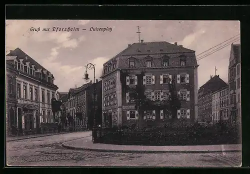 AK Pforzheim, Partie am Luisenplatz