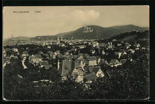 AK Wernigerode, Totalansicht mit Umland