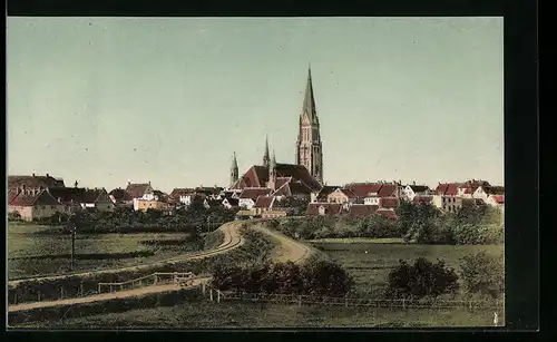 AK Schleswig, Dom vom Klosterfeld gesehen