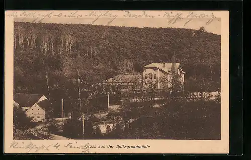 AK Coswig, Ortsansicht, Spitzgrundmühle