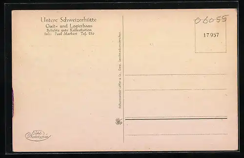 AK Oberhof, Gasthaus Untere Schweizerhütte