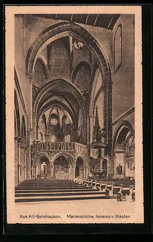 AK Gelnhausen, Marienkirche, Inneres v. Westen