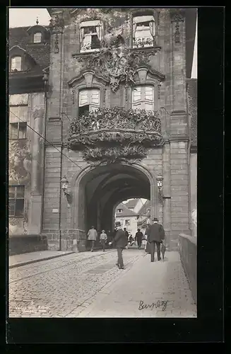 AK Bamberg, Blick zum Rathaus