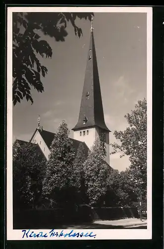 AK Berlin-Nikolassee, Kirche bei Sonnenschein