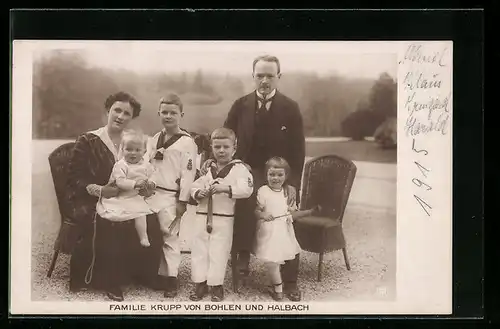 AK Familie Krupp von Bohlen und Halbach mit ihren Kindern