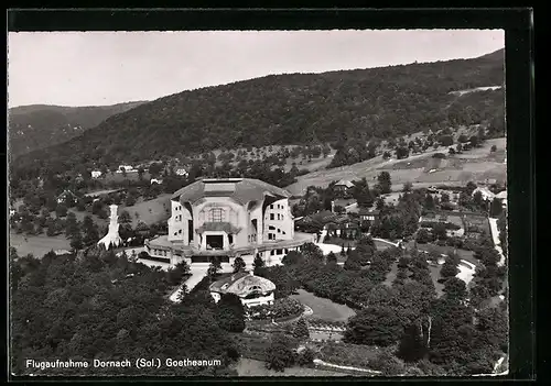AK Dornach, Fliegeraufnahme des Goetheanum