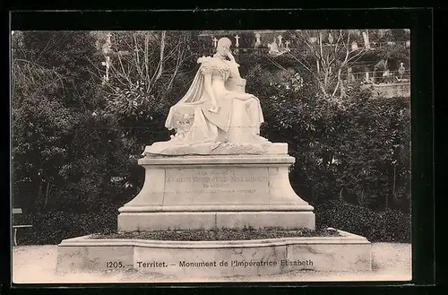 AK Territet, Monument de l`Impératrice Elisabeth