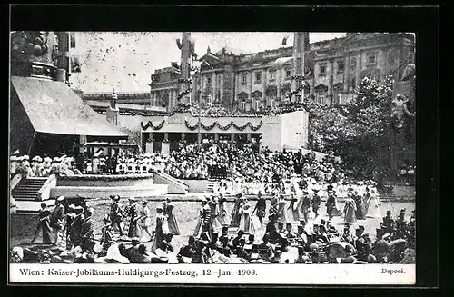 AK Wien, Kaiser-Jubiläums-Huldigungs-Festzug, 12. Juni 1908