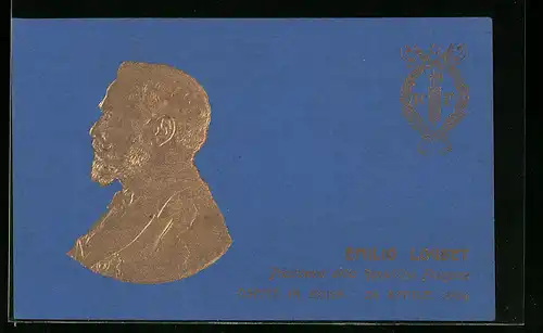 Präge-Künstler-AK Roma, Emilio Loubet, Presidente della Republica Francese, Ospite in Roma 1904