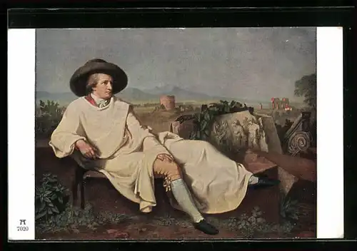 Künstler-AK Goethe in der Campagna