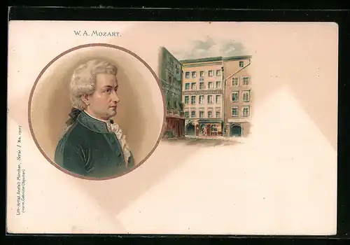 AK Komponist W. A. Mozart und sein Geburtsort