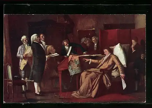 AK Mozart dirigiert als kranker Mann sein letztes Requiem, Gemälde