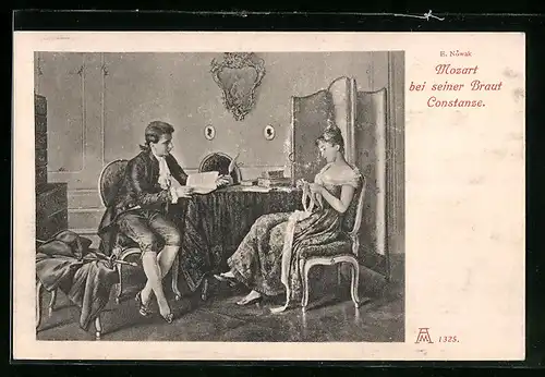 AK Mozart bei seiner Braut Constanze