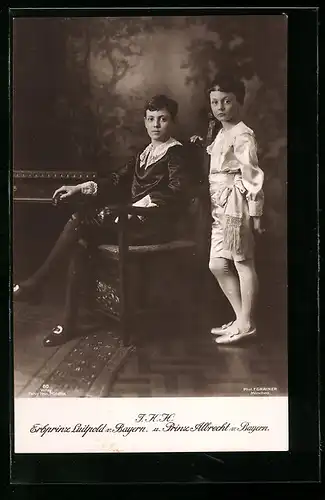 AK Erbprinz Luitpold von Bayern mit Prinz Albrecht von Bayern