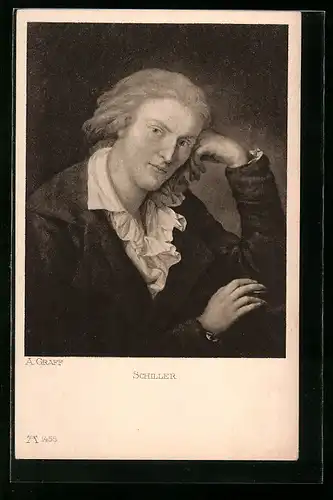 Künstler-AK Friedrich Schiller mit Kopf auf Hand gestützt