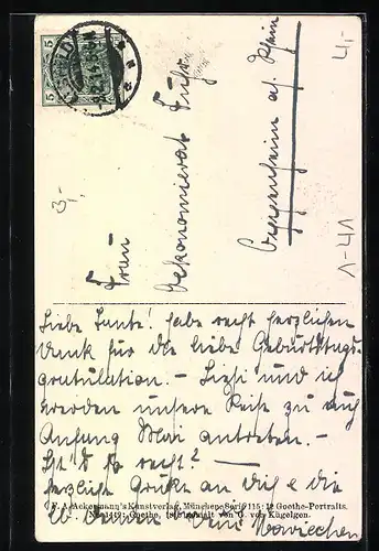 AK Portrait Johann Wolfgang von Goethe