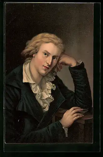 AK Friedrich von Schiller mit aufgestütztem Kopf