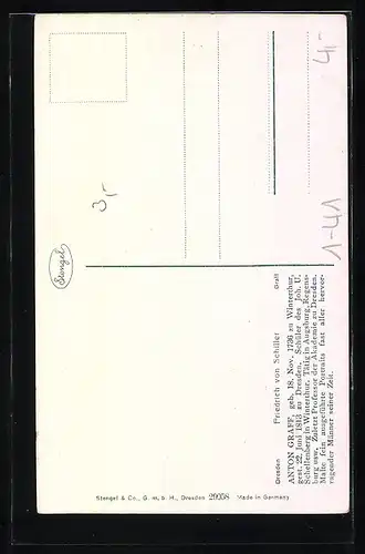 AK Friedrich von Schiller mit aufgestütztem Kopf