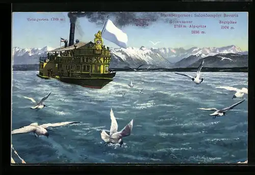 AK Starnberger See, Salondampfer Bavaria