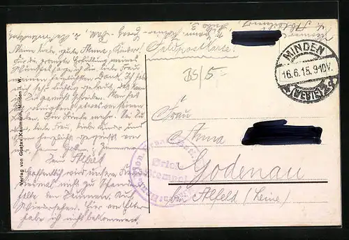 AK Minden i.W., Überführung des Mittelland-Kanals über die Weser