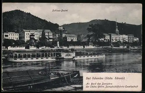 AK Bad Schandau, Dampfer der Sächs.-Böhm. Dampfschiffahrts-Gesellschaft