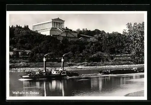 AK Donaustauf, Walhalla mit Donau