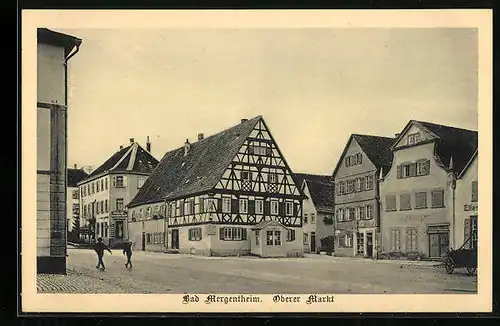 AK Bad Mergentheim, Oberer Markt mit Fachwerkhaus