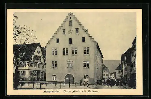 AK Bad Mergentheim, Oberer Markt mit Rathaus
