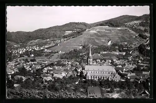 AK Kappelrodeck, Ortsansicht aus der Ferne mit Blick auf die Kirche