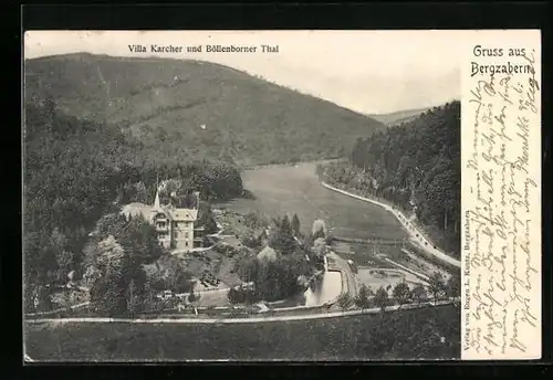 AK Bergzabern, Villa Karcher u. Böllenborner Thal