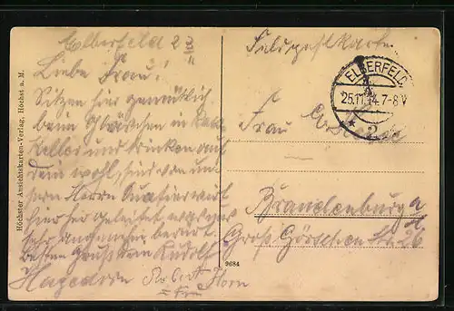 AK Elberfeld, Gasthaus Rathskeller, Blick in das Hauptrestaurant