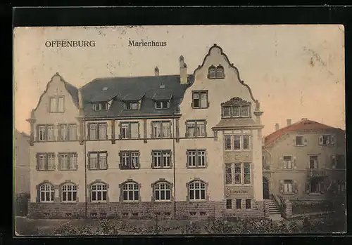 Künstler-AK Offenburg i. B., Blick auf das Marienhaus