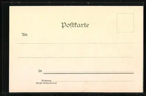 Lithographie Schöneberg, Kaiser Wilhelm-Denkmal, Rathaus