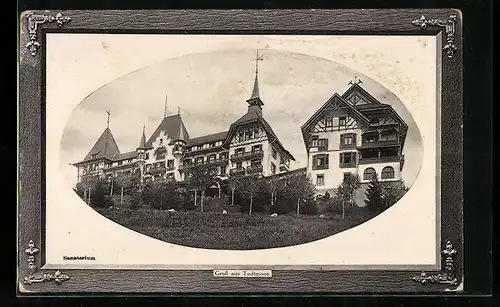 Präge-AK Todtmoos, Sanatorium, Passepartout