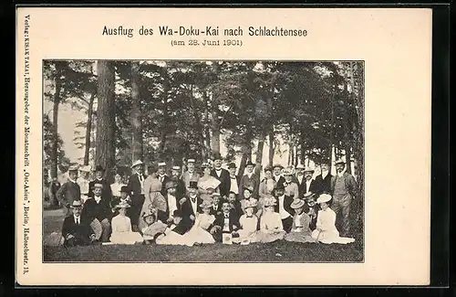 AK Berlin-Schlachtensee, Japanische Vereinsgesellschaft, Ausflug des Wa-Doku-Kai 1901