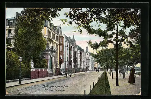 AK Offenbach a. M., Blick in die Mainstrasse