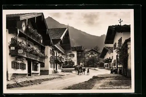 AK Marquartstein, Strassenpartie im Ort