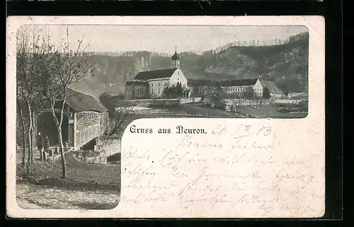 AK Beuron, Teilansicht mit Kirche