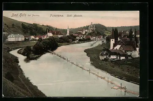 AK Passau-Bad Hals, Panorama der Ortschaft von Süden