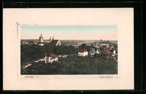 AK Wimpfen, Totalansicht aus der Vogelschau