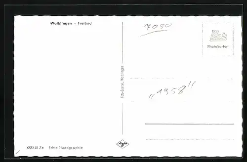 AK Waiblingen, Blick auf das Freibad