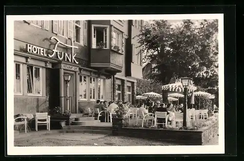 AK Dobel /Schwarzwald, Terrasse d. Hotel Funk