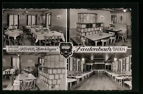 AK Fautenbach /Baden, Speiseraum d. Gasthaus Zum Wagen