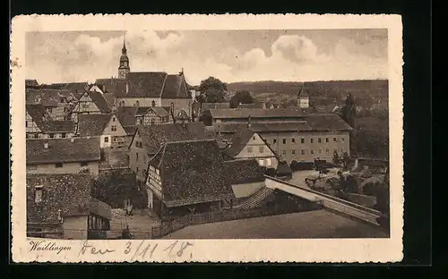 AK Waiblingen, Teilansicht des Ortes