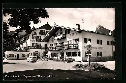 AK Kreuth b. Tegernsee, Am Hotel Post