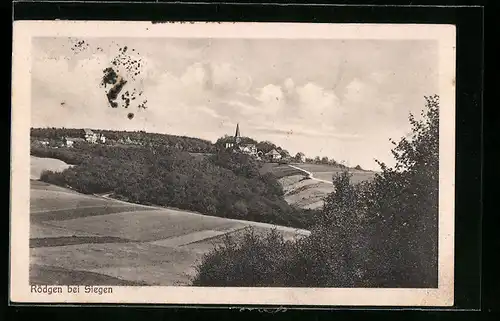 AK Rödgen bei Siegen, Ortsansicht aus der Ferne