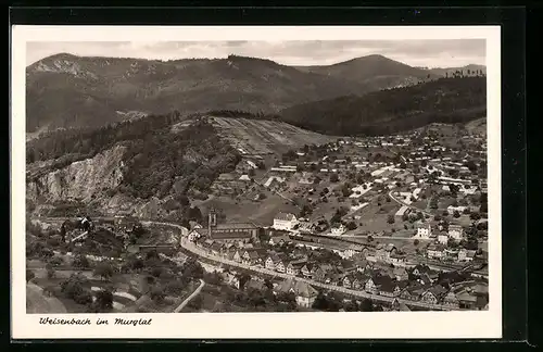 AK Weisenbach im Murgtal, Blick zum Ort in das Tal