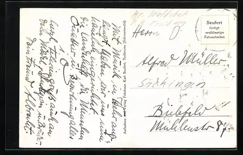 AK Wehr / Baden, Totalansicht mit Gebirge im Hintergrund