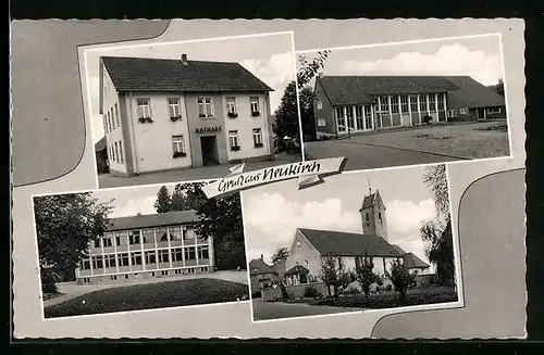 AK Neukirch, Rathaus, Blick zur Kirche