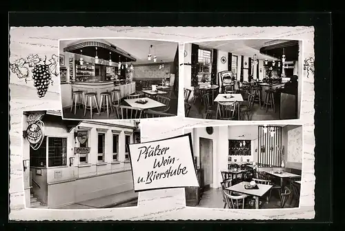 AK Bad Ems, Pfälzer Wein und Bierstube, Innenansicht